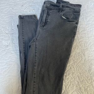 Loft gray high rise skinny jeans
